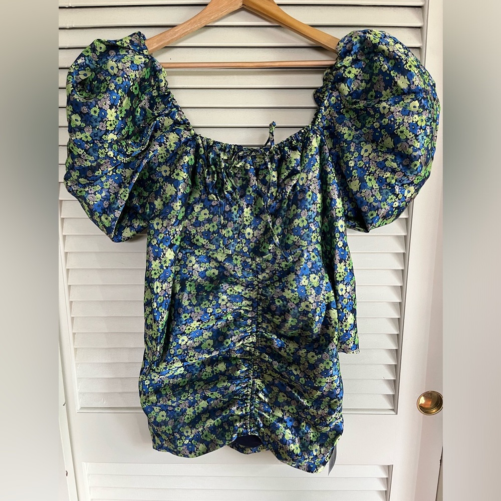 NWT ASOS DESIGN Luxe Floral Puff Sleeve Dress, US size 4, US size 6 - Picture 3 of 4